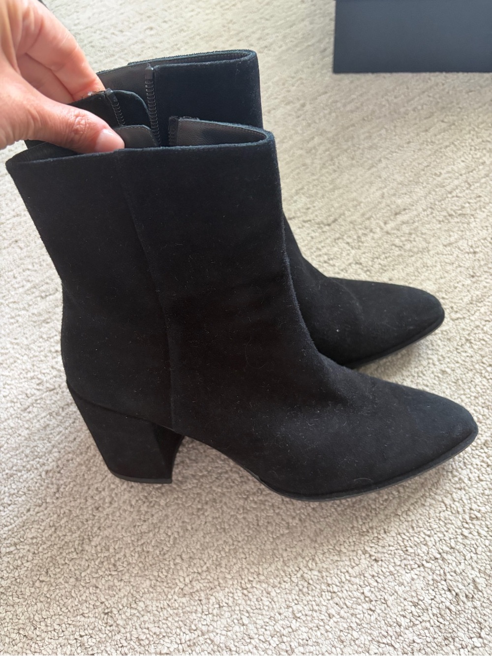 Stuart Weitzman black suede booties